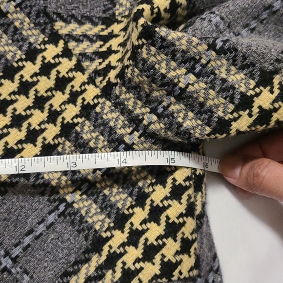 FREE PEOPLE Wool Blend Plaid Pea coat Gray Coat - Picture 6 of 9